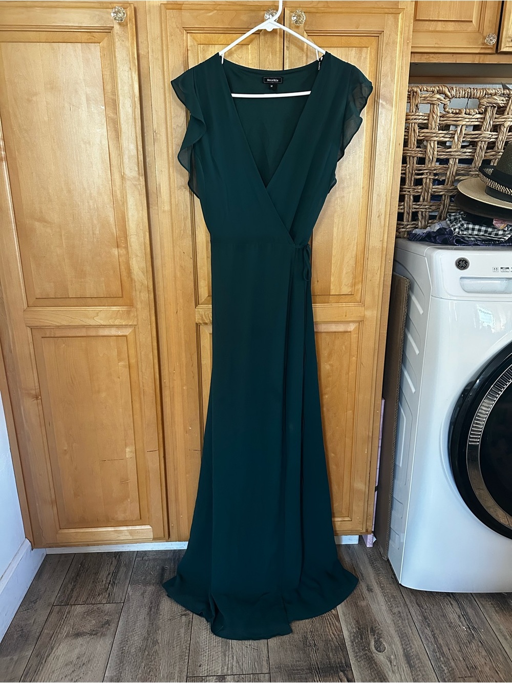 Soieblu Forest Green Wrap Maxi Dress